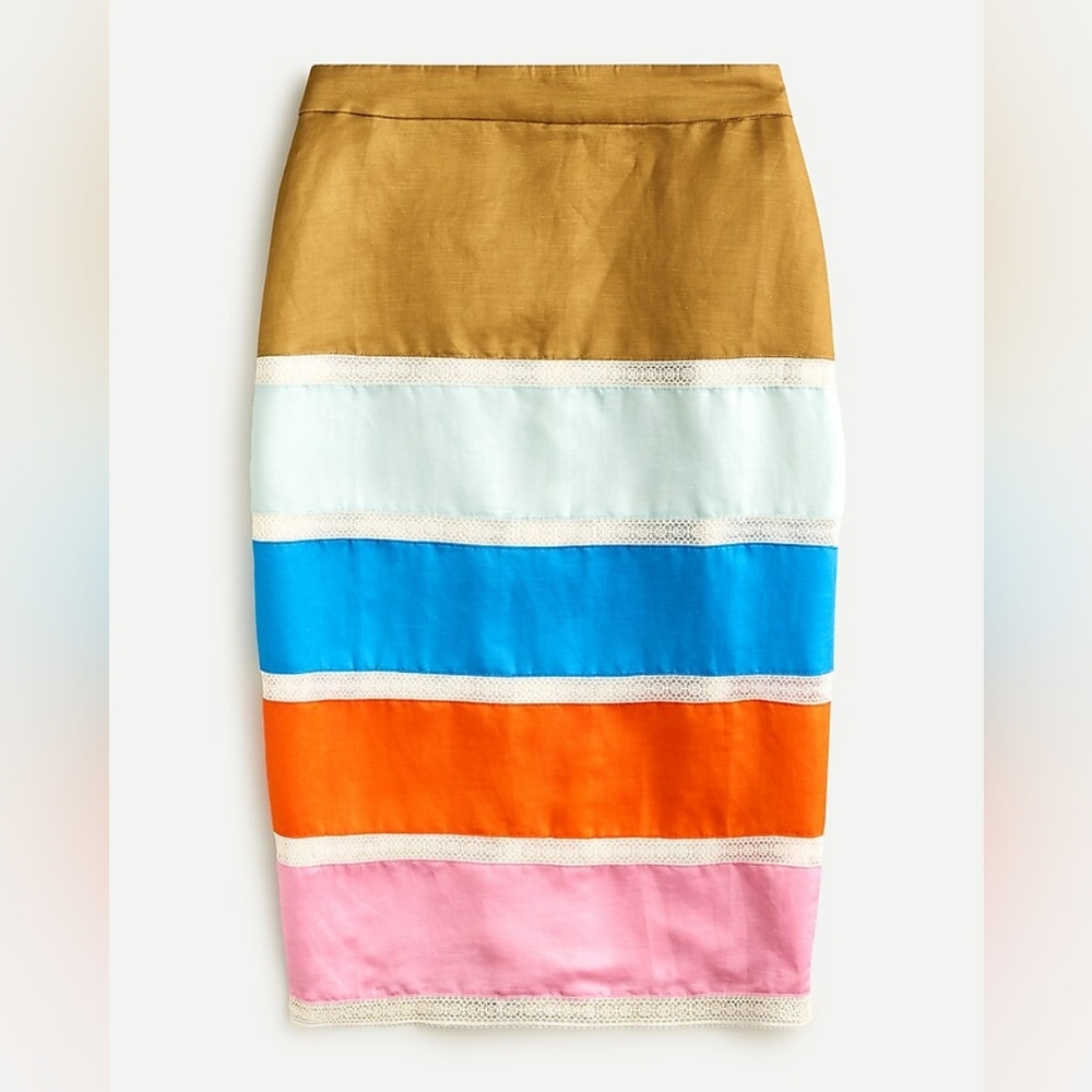 J. Crew Crochet Ribbon Skirt in Colorblock (HP)